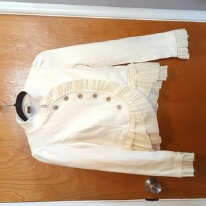Free People Ivory Ruffle Jacket